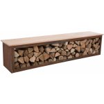 RedFire BENCH TYR stylový ocelový dřevník 120 cm lavice s úložným prostorem 88514 – Zboží Dáma