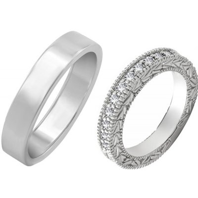 Eppi dámský diamantový vintage prsten a pánský plochý snubní prsten Paul  RW35775 od 65 782 Kč - Heureka.cz