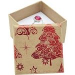 Šperky4U Vánoční dárková krabička na prsten/náušnice - červený motiv KR0367-R – Zboží Dáma