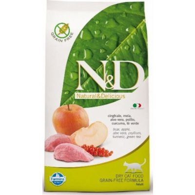 N&D GF Cat Adult Boar & Apple dospělé kočky divočák jablko 0,3 kg – Zboží Mobilmania