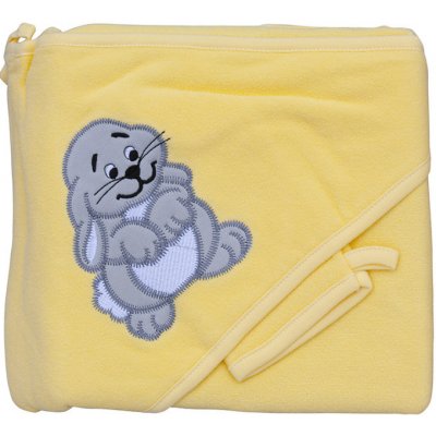 Froté ručník Scarlett zajíc s kapucí žlutý