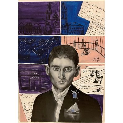 Michaela Tomšů, Kafka, Malba na plátně, mix, 50 x 70 cm – Hledejceny.cz