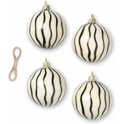 Ferm Living Sada vánočních ozdob Glass Ornaments, 4 ks, Green, 1104264491 – Hledejceny.cz
