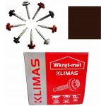 Samořezný střešní farmářský šroub KLIMAS 4,8 x 35 TX RAL 8019 Šedohnědý s podložkou EPDM (250 ks/bal) – HobbyKompas.cz