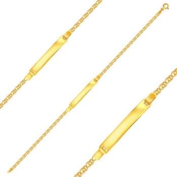 Šperky eshop ze žlutého zlata s destičkou dvě drobná propojená očka GG25.17