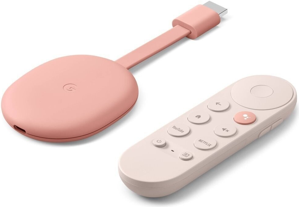 Google Chromecast 4 s Google TV 4K růžová