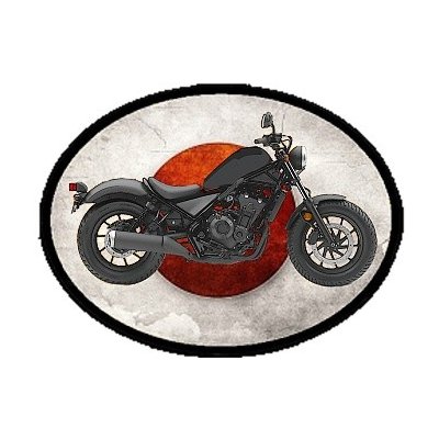 nášivka HONDA REBEL 500 BLACK Ovál nažehlovací – Zboží Dáma