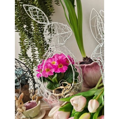 Bílý drátěný dekorační košík králík Bunny 16*12*33 cm – Hledejceny.cz