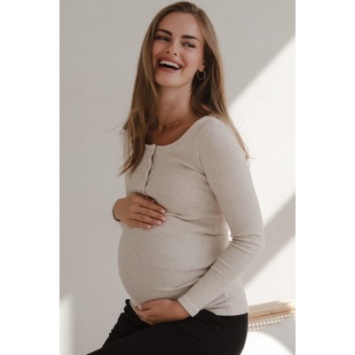 Těhotenské kojící tričko Tummy Latte melange – Hledejceny.cz