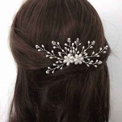 Svatební hřeben do vlasů s perlami a kamínky – Zboží Dáma