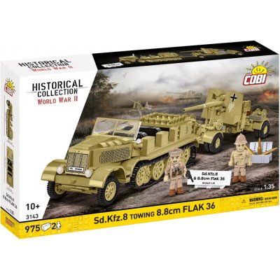 COBI 3143 World War II Německé polopásové vozidlo Sd.Kfz. 8 & dělo 8,8 cm FlaK 36 1:35 – Zboží Dáma
