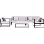 Sensum Skepparholmen Set lounge nábytku, 5 dílů, ocel, polyester, černá, šedý SF-019-BK – Hledejceny.cz