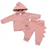 Baby Nellys Dětská tepláková souprava s volánkem Sweet Lady růžová šedá – Hledejceny.cz