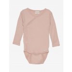 Dětské zavinovací body s dlouhým rukávem z bavlny a modalu Misty Rose Minymo – Zboží Mobilmania