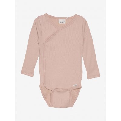 Dětské zavinovací body s dlouhým rukávem z bavlny a modalu Misty Rose Minymo – Zboží Mobilmania