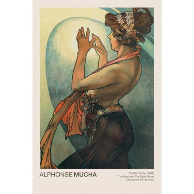 Obrazová reprodukce The North Star (Celestial Art Nouveau / Beautiful Female Portrait) - Alphonse / Alfons Mucha, (26.7 x 40 cm) – Zbozi.Blesk.cz