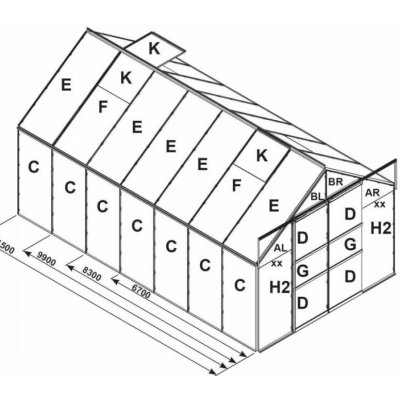 Vitavia Náhradní prosklení pro skleník Vitavia Uranus 9900 PC 4 mm 3,8 x 2,6 m