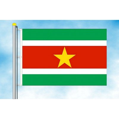 LIBEA, s.r.o. Vlajka Surinamu Rozměr: 30×45 cm, Uchycení: Karabiny na stožár – Hledejceny.cz