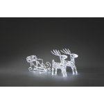 Exihand KONST Sáně s jeleny 6192-203 84+12 flash bílých LED 42 x 70 cm – Hledejceny.cz