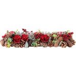 MagicHome Vianoce Ikebana MagicHome Vánoce přírodní adventní krémová 44x15x9 cm – Hledejceny.cz