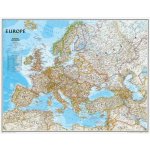 National Geographic Evropa - nástěnná mapa Classic 118 x 92 cm Varianta: bez rámu v tubusu, Provedení: laminovaná mapa v lištách – Zboží Dáma