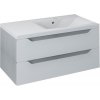 Koupelnový nábytek Sapho Wave Umyvadlová skříňka 90x45x48cm, pravá, bílá/dub stříbrný, WA095P