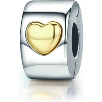 P&J Jewellery Stříbrný klip Zlaté srdce SB82 – Zbozi.Blesk.cz