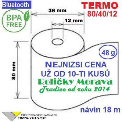 Termo kotouček 80/40/12 BPA 18m (80mm x 18m) Množství: 1 ks kotoučku – Zboží Živě