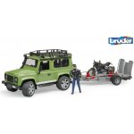 Bruder 2598 Land Rover Defender s přívěsem + Ducati Scrambler Cafe Racer a řidič 1:16 – Zboží Mobilmania