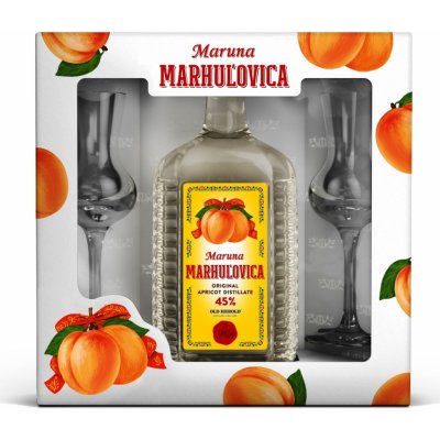 Maruna Meruňkovice 45% 0,7 l (dárkové balení 2 sklenice) – Zboží Mobilmania