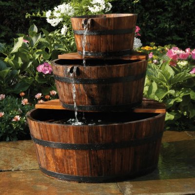zahrada-XL Ubbink Zahradní vodopád 3 dřevěné sudy – Zboží Dáma