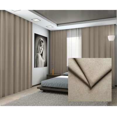 Hotový závěs ENJOY s tunýlkem, světle hnědý č. 3, 145 x 245 cm – Hledejceny.cz