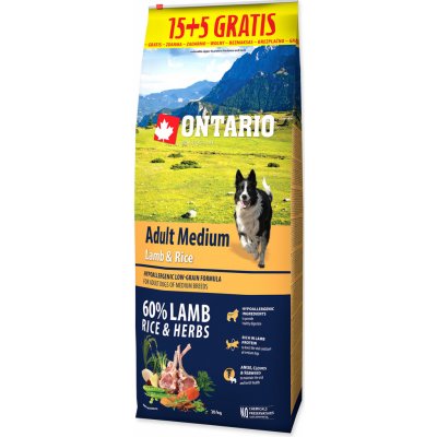 Ontario Adult Medium Lamb & Rice 20 kg – Zbozi.Blesk.cz