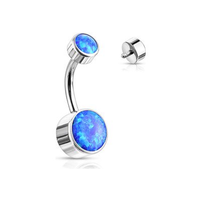 Šperky4U piercing do pupíku titan opál TIT1062-OP05 – Zboží Mobilmania