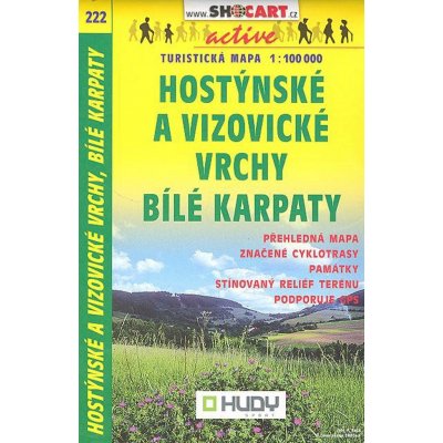 Hostýnské a Vizovické vrchy Bílé Karpaty mapa 1:100 000 č. 222 – Hledejceny.cz