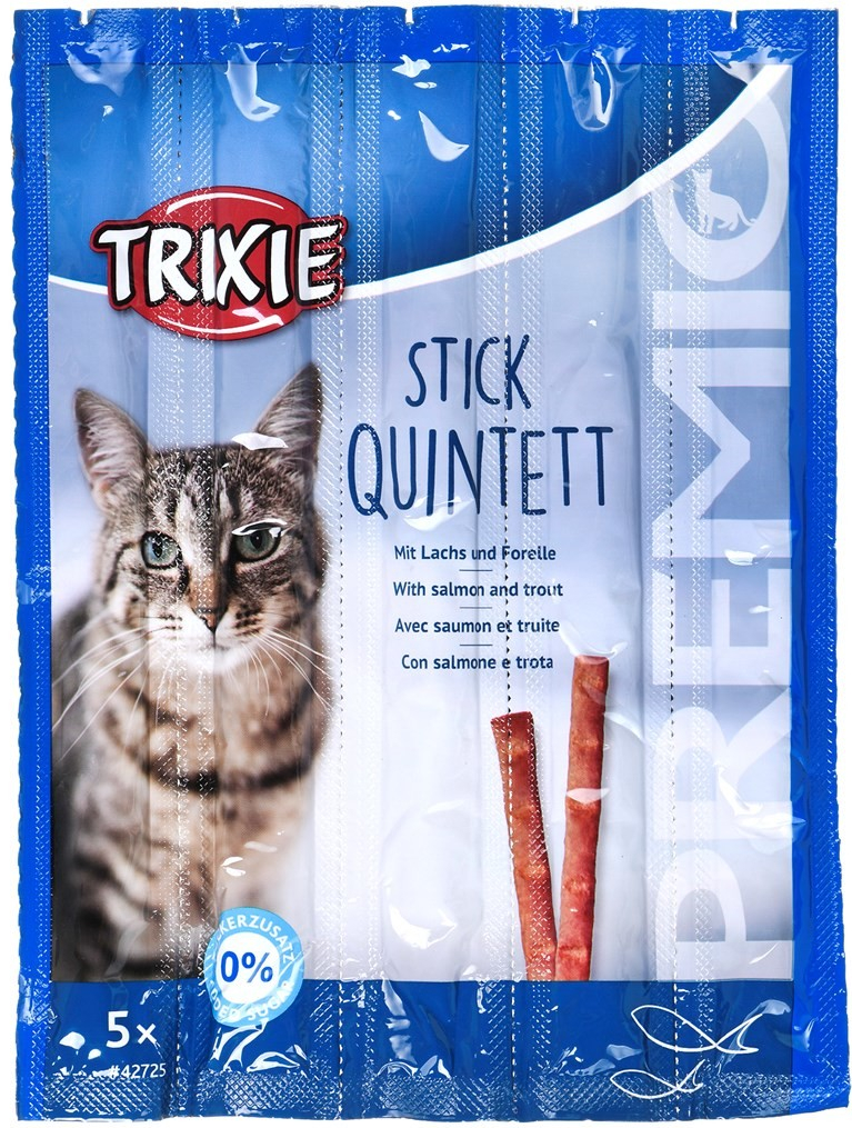 Trixie Premio Quintett tyčinky losos pstruh 5 x 50 g