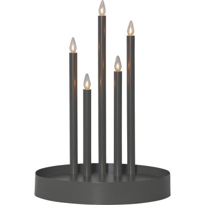 Star trading LED adventní kovový svícen DECO 5x LED V.46xP.32 cm tm.šedý – Hledejceny.cz