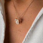 Pan Perla Stříbrný náhrdelník ve tvaru srdce s perlou 91/STR7 Růžová – Zboží Dáma