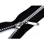 Kostěný zip No 5 délka 90 cm čtvercové zuby Varianta: 1 černá stříbrná, Balení: 1 ks – Zboží Mobilmania