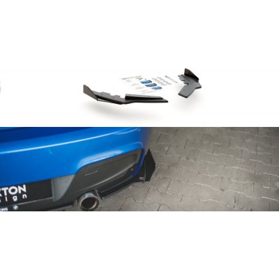 Maxton Design "Racing durability" difuzory pod zad. nárazník s křidélky pro BMW řada 1 F20 M135I, plast ABS bez povrchové úpravy, s červenou linkou