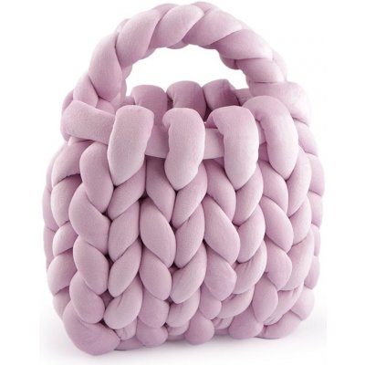Kabelka z velvetové příze hand made 25x22 cm lila fialová – Zboží Mobilmania