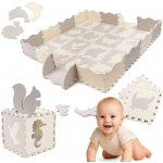 KIK Kontrastní pěnové puzzle 30 x 30 cm 36 ks šedá krémová – Sleviste.cz