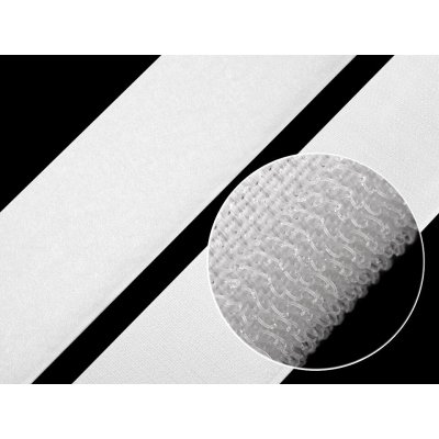 Suchý zip samolepící bílý - varianty 20 až 100mm Rozměry: 50mm komplet – Zboží Mobilmania