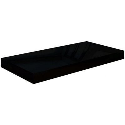 Greatstore Plovoucí nástěnná police černá vysoký lesk 50 x 23 x 3,8 cm MDF – Zbozi.Blesk.cz