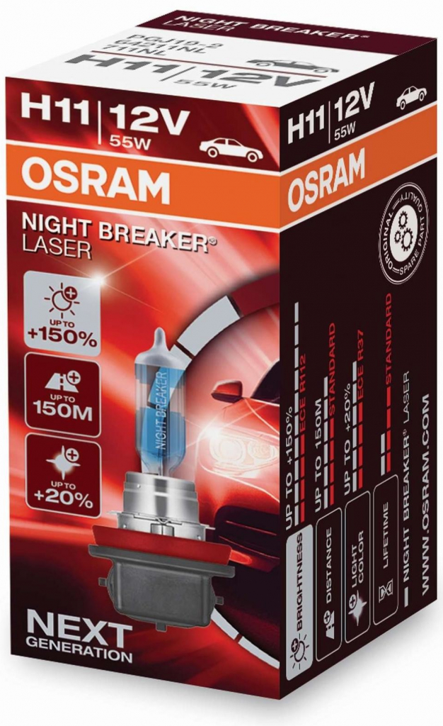 Osram H11 12V 55W PGJ19-2 NIGHT BREAKER LASER +150% mehr