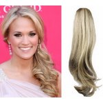 Clip in příčesek culík / cop 100% japonský kanekalon 60cm vlnitý platina / světle hnědá – Sleviste.cz