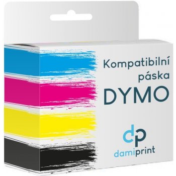 Obchod Šetřílek DYMO 59424, 12mm, 4m, černý tisk/červený podklad, LetraTag plastová páska - kompatibilní páska