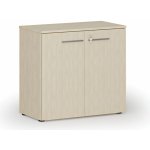 Primo Kancelářská skříň s dveřmi WOOD, 740 x 800 x 420 mm, bříza – Sleviste.cz