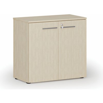 Primo Kancelářská skříň s dveřmi WOOD, 740 x 800 x 420 mm, bříza – Sleviste.cz