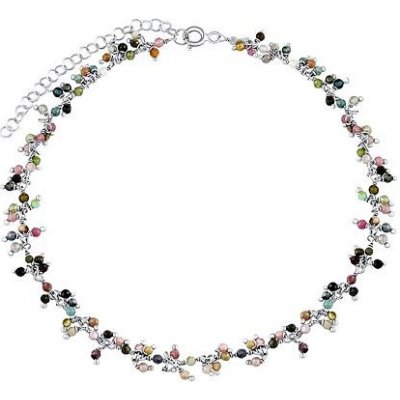 SILVEGO Stříbrný řetízek na nohu s pravým turmalínem bern INS1014AMTS – Zboží Dáma